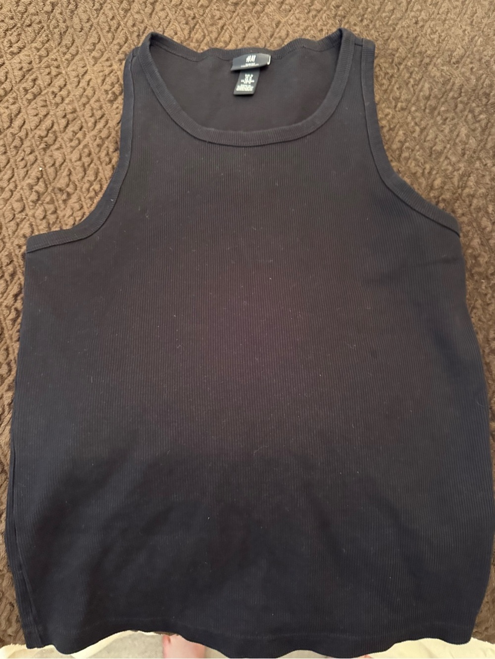H&M Black Slim Ribbed Tank Top (Wife Beater)